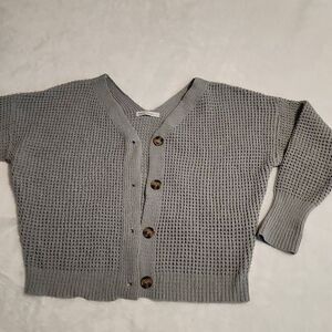 Moon & Madison Womens Cropped Knit Button Front Cardigan Size Large